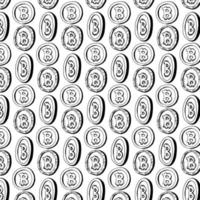 Black and white pattern with bitcoin coin vector