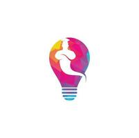 Graduate Genie bulb shape concept logo. Genie Logo Design. Magic Fantasy genie concept logo. vector