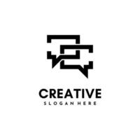 Modern initial CC logo letter simple and creative design concept vector
