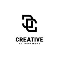 Modern initial CC logo letter simple and creative design concept vector