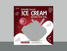 Delicious super  ice cream social media post and web banner template design vector