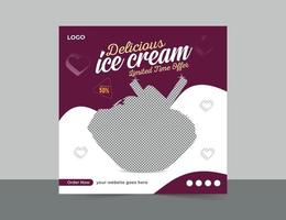 Delicious super  ice cream social media post and web banner template design vector