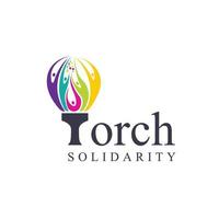 Torch Solidarity Logo Icon Elements Template. Community human Logo template vector. vector