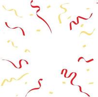 Celebration background template with confetti ribbons on white background. Vector illustration.
