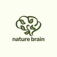 diseño de ilustración de logotipo de cerebro de naturaleza moderna para su empresa o negocio vector