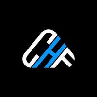 Diseño creativo del logotipo de la letra chf con gráfico vectorial, logotipo simple y moderno de chf en forma de triángulo redondo. vector