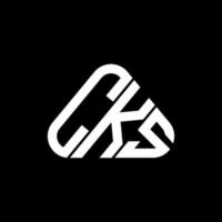 Diseño creativo del logotipo de la letra cks con gráfico vectorial, logotipo simple y moderno de cks en forma de triángulo redondo. vector