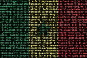 Senegal flag is depicted on the screen with the program code. The concept of modern technology and site development photo