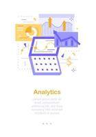 Vector illustration of analytics flat line design concept