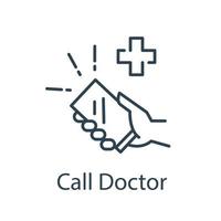 Call Doctor,flat design icon vector illustration