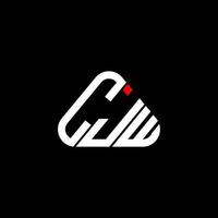 CJW letter logo creative design with vector graphic, CJW simple and modern logo in round triangle shape.