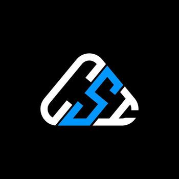 CSI letter logo creative design with vector graphic, CSI simple and modern logo in round triangle shape.