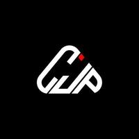 Diseño creativo del logotipo de la letra cjp con gráfico vectorial, logotipo simple y moderno de cjp en forma de triángulo redondo. vector