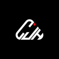 Diseño creativo del logotipo de la letra cjh con gráfico vectorial, logotipo simple y moderno de cjh en forma de triángulo redondo. vector