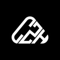 diseño creativo del logotipo de la letra czh con gráfico vectorial, logotipo simple y moderno de czh en forma de triángulo redondo. vector