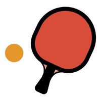 icono de pelota y raqueta de tenis de mesa vector