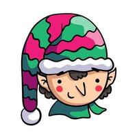 ilustración de un duende navideño. personaje de dibujos animados de vector de diseño