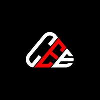 diseño creativo del logotipo de la letra cee con gráfico vectorial, logotipo cee simple y moderno en forma de triángulo redondo. vector