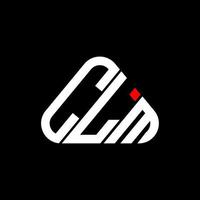 diseño creativo del logotipo de letra clm con gráfico vectorial, logotipo simple y moderno de clm en forma de triángulo redondo. vector