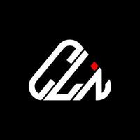 diseño creativo del logotipo de letra cln con gráfico vectorial, logotipo simple y moderno de cln en forma de triángulo redondo. vector