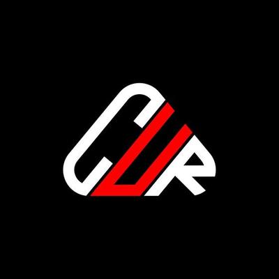CUR letter logo creative design with vector graphic, CUR simple and modern logo in round triangle shape.