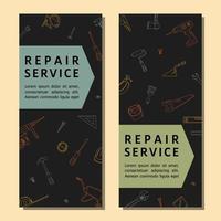 Repair Service. Vertical Flyers With Construction Tools And A Place For Text. Construction Business, Promo, Invitations And More. vector