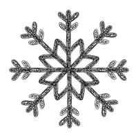 Snowflake sketch hand drawing. new year symbol, decoration vector