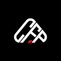 Diseño creativo del logotipo de la letra cfp con gráfico vectorial, logotipo simple y moderno de cfp en forma de triángulo redondo. vector