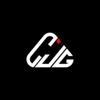 Diseño creativo del logotipo de la letra cjg con gráfico vectorial, logotipo simple y moderno de cjg en forma de triángulo redondo. vector