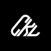 Diseño creativo del logotipo de la letra ckl con gráfico vectorial, logotipo simple y moderno de ckl en forma de triángulo redondo. vector