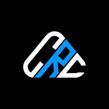 CRC letter logo creative design with vector graphic, CRC simple and modern logo in round triangle shape.