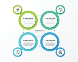 Infographic circle element template can be used for workflow layout diagram number options web design Infographic business concept with 4 option parts steps or processes vector