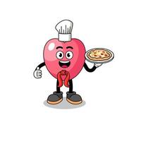 Illustration of heart symbol as an italian chef vector