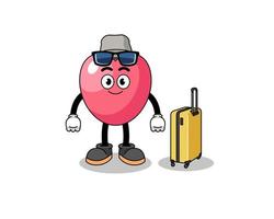 heart symbol mascot doing vacation vector