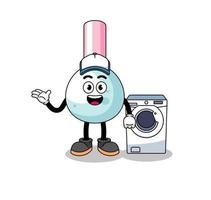 cotton bud illustration as a laundry man vector
