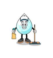 Character mascot of milk drop as a cleaning services vector