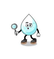 Mascot of milk drop searching vector