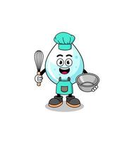 Illustration of milk drop as a bakery chef vector