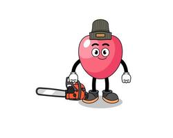 heart symbol illustration cartoon as a lumberjack vector