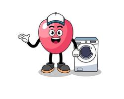 heart symbol illustration as a laundry man vector