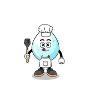 Mascot Illustration of milk drop chef vector