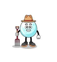 Cartoon mascot of milk drop farmer vector