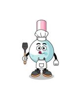 Mascot Illustration of cotton bud chef vector