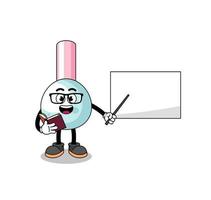 Mascot cartoon of cotton bud teacher vector