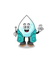 Illustration of milk drop mascot as a dentist vector