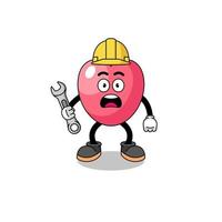 Character Illustration of heart symbol with 404 error vector