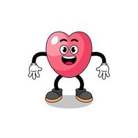 heart symbol cartoon with surprised gesture vector