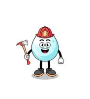 Cartoon mascot of milk drop firefighter vector