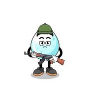 Cartoon of milk drop soldier vector