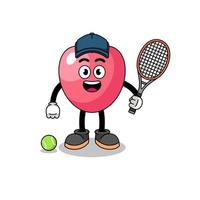 ilustración del símbolo del corazón como jugador de tenis vector